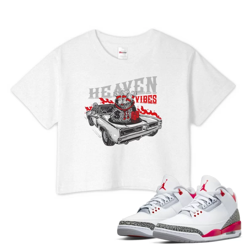 TeeVivo Crop Top Match Air Jordan 3 Retro Fire Red Heaven vibes – Air Jordan 3 Crop Top, AJ3 Crop Top