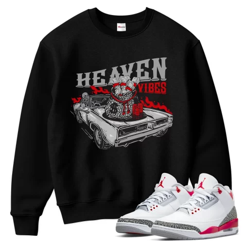 TeeVivo Sweatshirt Match Air Jordan 3 Retro Fire Red Heaven vibes – Air Jordan 3 Sweatshirt, AJ3 Sweatshirt