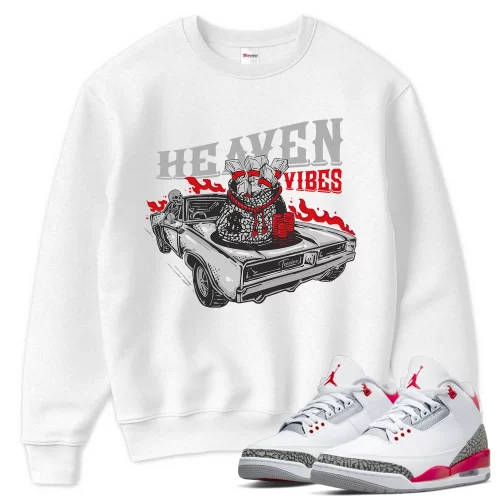 TeeVivo Sweatshirt Match Air Jordan 3 Retro Fire Red Heaven vibes – Air Jordan 3 Sweatshirt, AJ3 Sweatshirt
