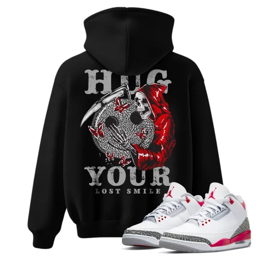 TeeVivo Hoodie Match Air Jordan 3 Retro Fire Red Hug your lost smile – Air Jordan 3 Hoodie, AJ3 Hoodie