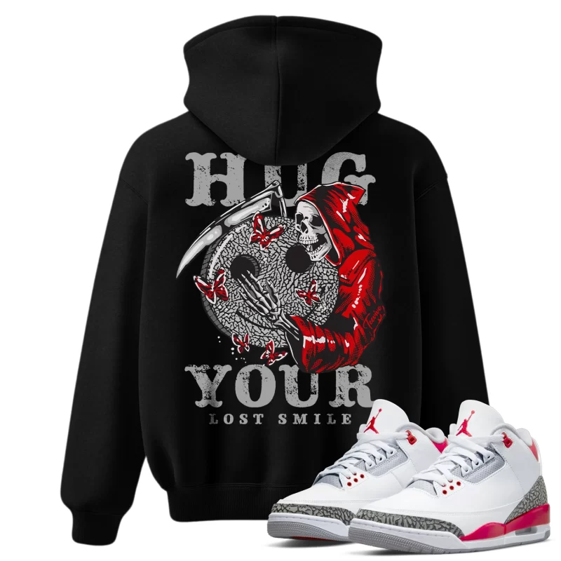TeeVivo Hoodie Match Air Jordan 3 Retro Fire Red Hug your lost smile – Air Jordan 3 Hoodie, AJ3 Hoodie