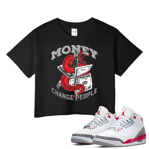 TeeVivo Crop Top Match Air Jordan 3 Retro Fire Red Money change people – Air Jordan 3 Crop Top, AJ3 Crop Top