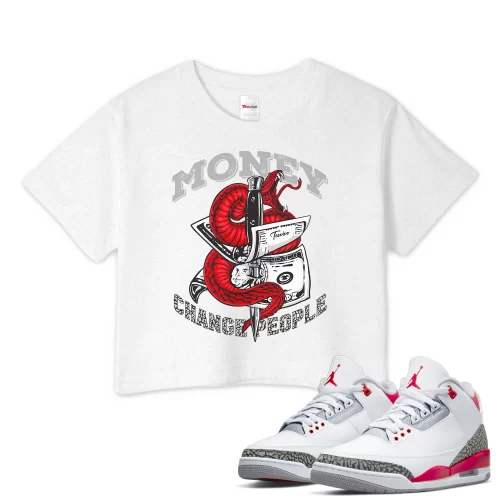 TeeVivo Crop Top Match Air Jordan 3 Retro Fire Red Money change people – Air Jordan 3 Crop Top, AJ3 Crop Top