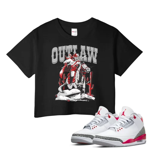 TeeVivo Crop Top Match Air Jordan 3 Retro Fire Red Outlaw – Air Jordan 3 Crop Top, AJ3 Crop Top
