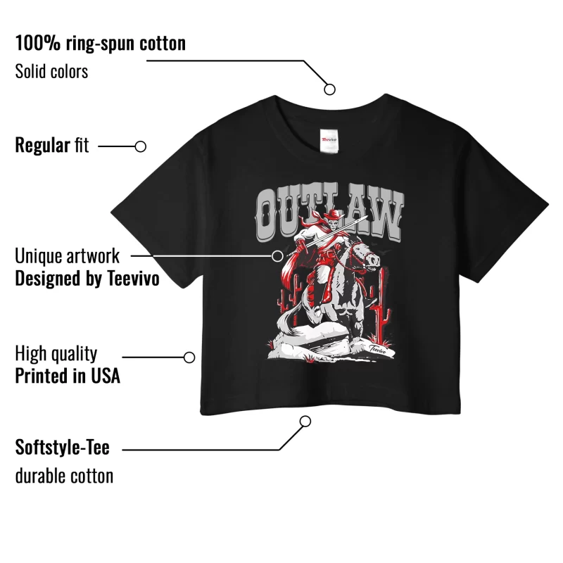 TeeVivo Crop Top Match Air Jordan 3 Retro Fire Red Outlaw – Air Jordan 3 Crop Top, AJ3 Crop Top