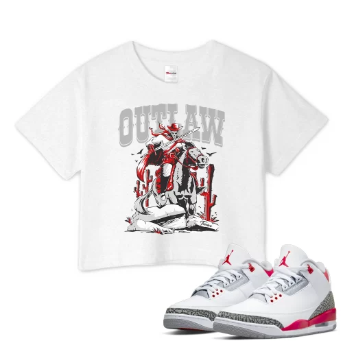 TeeVivo Crop Top Match Air Jordan 3 Retro Fire Red Outlaw – Air Jordan 3 Crop Top, AJ3 Crop Top