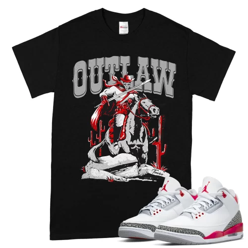TeeVivo T-Shirt Match Air Jordan 3 Retro Fire Red Outlaw – Air Jordan 3 Shirt, AJ3 Shirt