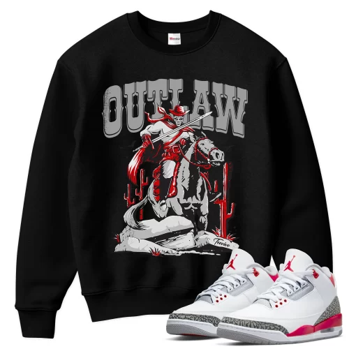 TeeVivo Sweatshirt Match Air Jordan 3 Retro Fire Red Outlaw – Air Jordan 3 Sweatshirt, AJ3 Sweatshirt