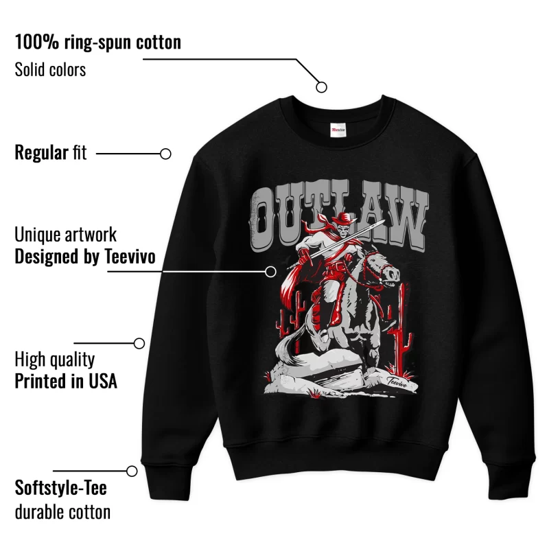 TeeVivo Sweatshirt Match Air Jordan 3 Retro Fire Red Outlaw – Air Jordan 3 Sweatshirt, AJ3 Sweatshirt