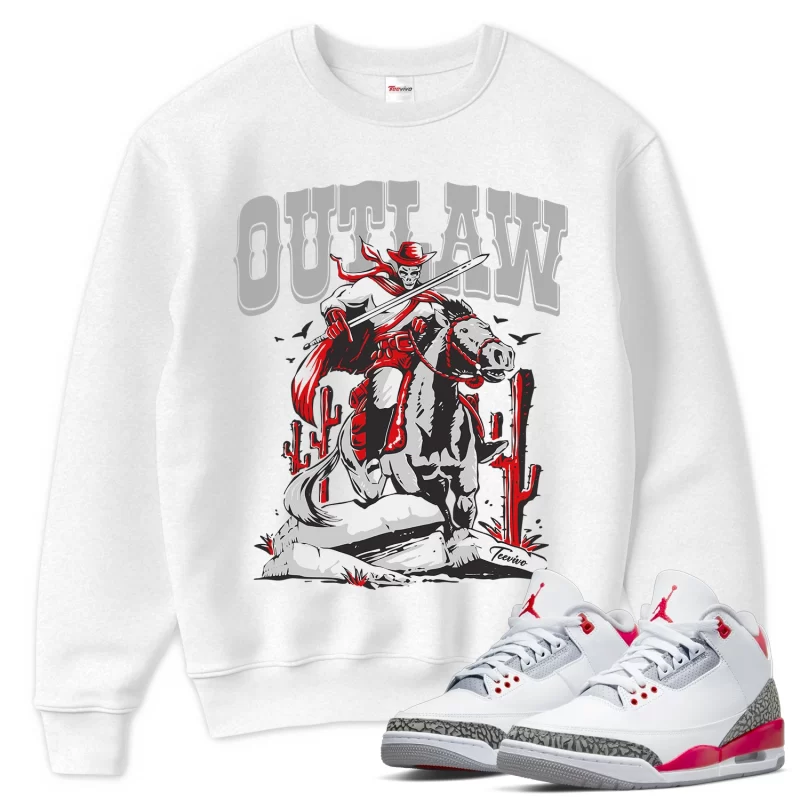 TeeVivo Sweatshirt Match Air Jordan 3 Retro Fire Red Outlaw – Air Jordan 3 Sweatshirt, AJ3 Sweatshirt
