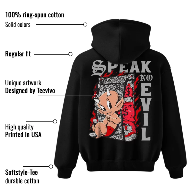 TeeVivo Hoodie Match Air Jordan 3 Retro Fire Red Speak no evil – Air Jordan 3 Hoodie, AJ3 Hoodie