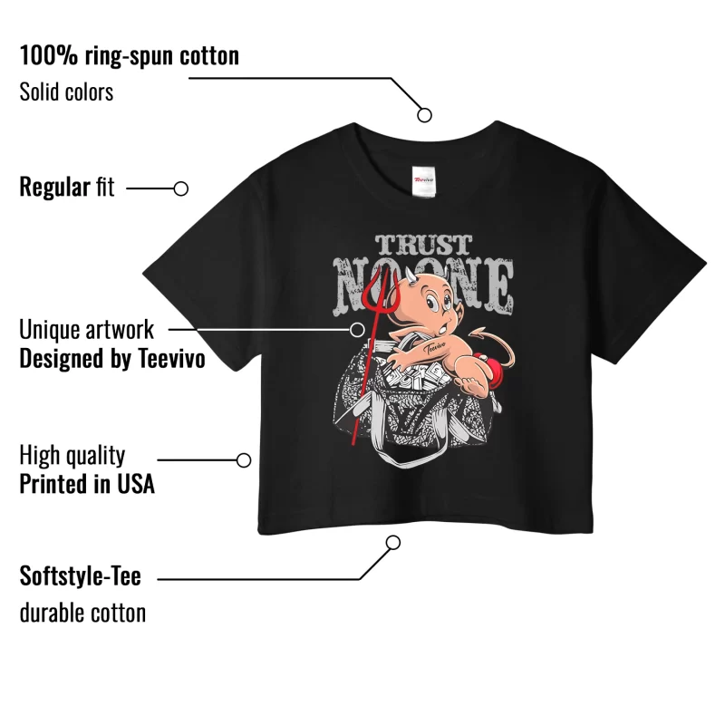 TeeVivo Crop Top Match Air Jordan 3 Retro Fire Red Trust no one – Air Jordan 3 Crop Top, AJ3 Crop Top