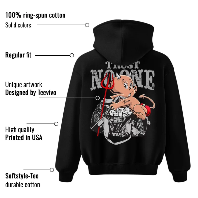 TeeVivo Hoodie Match Air Jordan 3 Retro Fire Red Trust no one – Air Jordan 3 Hoodie, AJ3 Hoodie