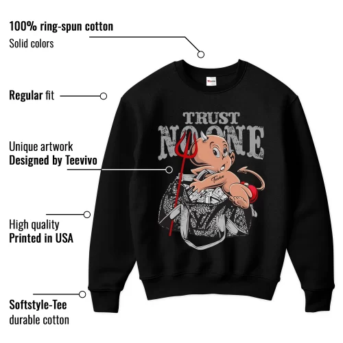 TeeVivo Sweatshirt Match Air Jordan 3 Retro Fire Red Trust no one – Air Jordan 3 Sweatshirt, AJ3 Sweatshirt