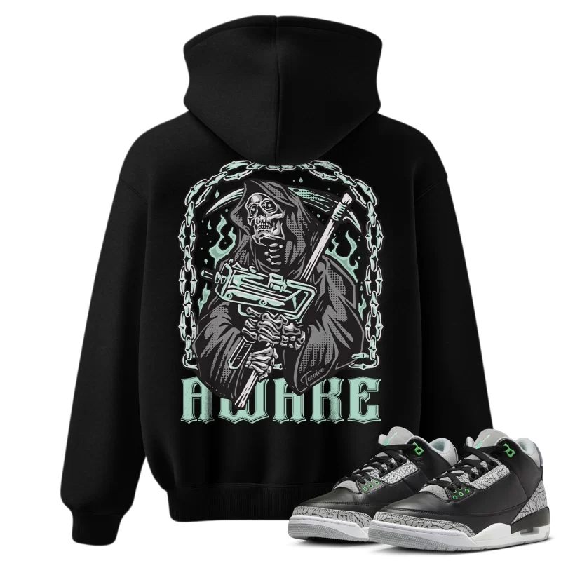 TeeVivo Hoodie Match Air Jordan 3 Retro Green Glow Awake – Air Jordan 3 Hoodie, AJ3 Hoodie