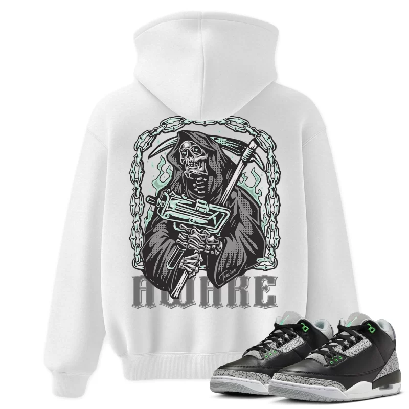 TeeVivo Hoodie Match Air Jordan 3 Retro Green Glow Awake – Air Jordan 3 Hoodie, AJ3 Hoodie