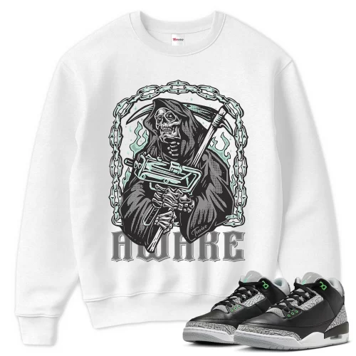 TeeVivo Sweatshirt Match Air Jordan 3 Retro Green Glow Awake – Air Jordan 3 Sweatshirt, AJ3 Sweatshirt