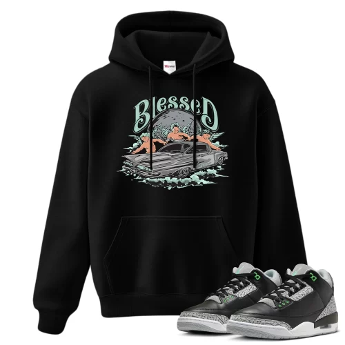 TeeVivo Hoodie Match Air Jordan 3 Retro Green Glow Blessed – Air Jordan 3 Hoodie, AJ3 Hoodie