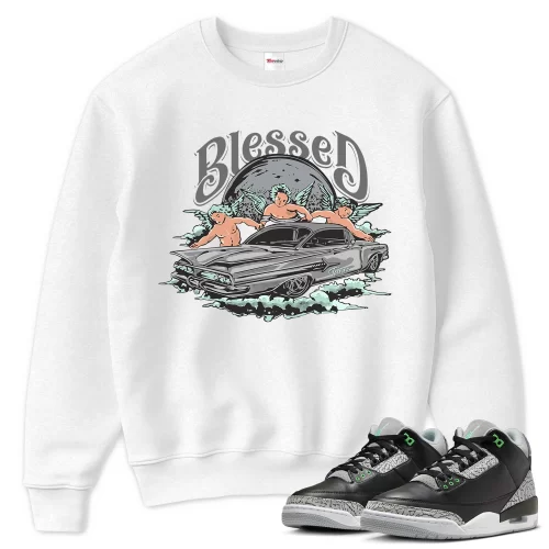 TeeVivo Sweatshirt Match Air Jordan 3 Retro Green Glow Blessed – Air Jordan 3 Sweatshirt, AJ3 Sweatshirt