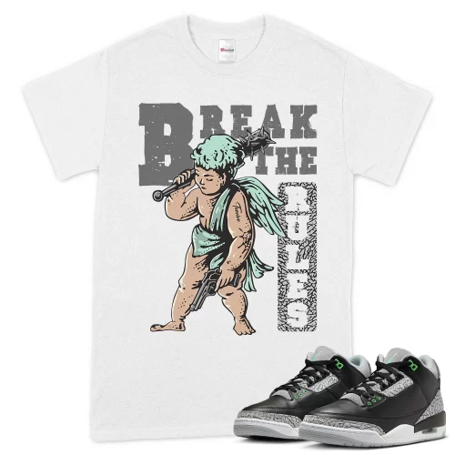 TeeVivo T-Shirt Match Air Jordan 3 Retro Green Glow Break the rules – Air Jordan 3 Shirt, AJ3 Shirt