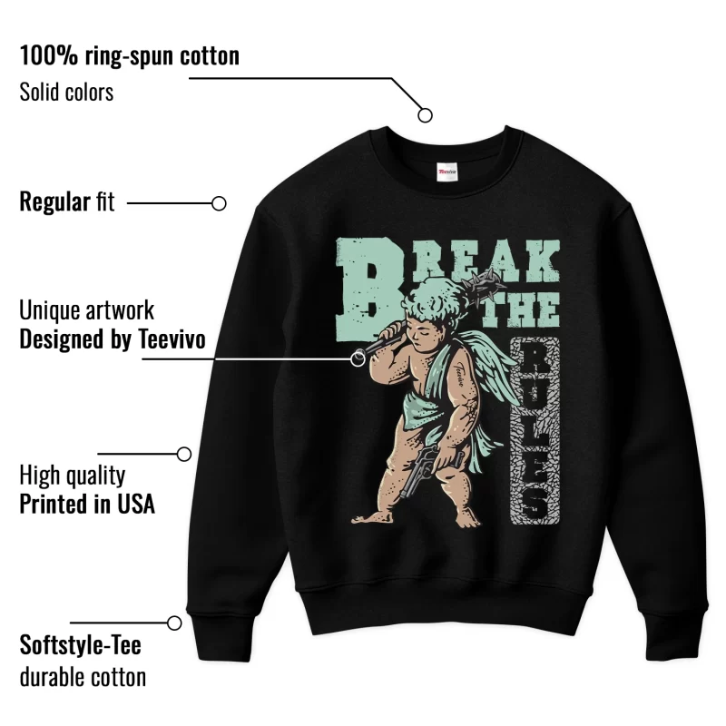 TeeVivo Sweatshirt Match Air Jordan 3 Retro Green Glow Break the rules – Air Jordan 3 Sweatshirt, AJ3 Sweatshirt