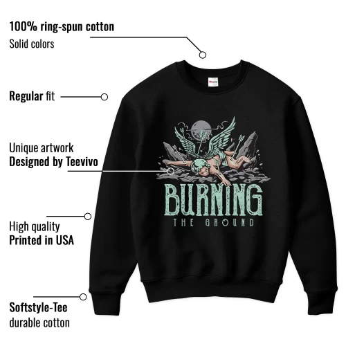 TeeVivo Sweatshirt Match Air Jordan 3 Retro Green Glow Burning the ground – Air Jordan 3 Sweatshirt, AJ3 Sweatshirt