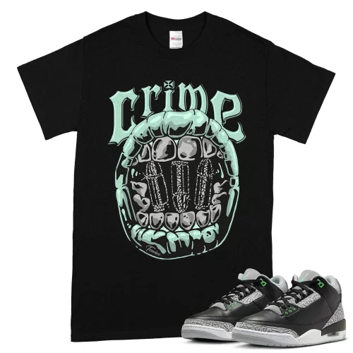 TeeVivo T-Shirt Match Air Jordan 3 Retro Green Glow Crime – Air Jordan 3 Shirt, AJ3 Shirt