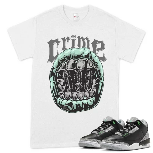 TeeVivo T-Shirt Match Air Jordan 3 Retro Green Glow Crime – Air Jordan 3 Shirt, AJ3 Shirt