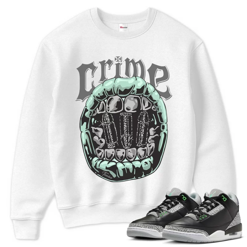 TeeVivo Sweatshirt Match Air Jordan 3 Retro Green Glow Crime – Air Jordan 3 Sweatshirt, AJ3 Sweatshirt