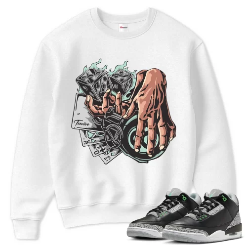 TeeVivo Sweatshirt Match Air Jordan 3 Retro Green Glow Gambling – Air Jordan 3 Sweatshirt, AJ3 Sweatshirt