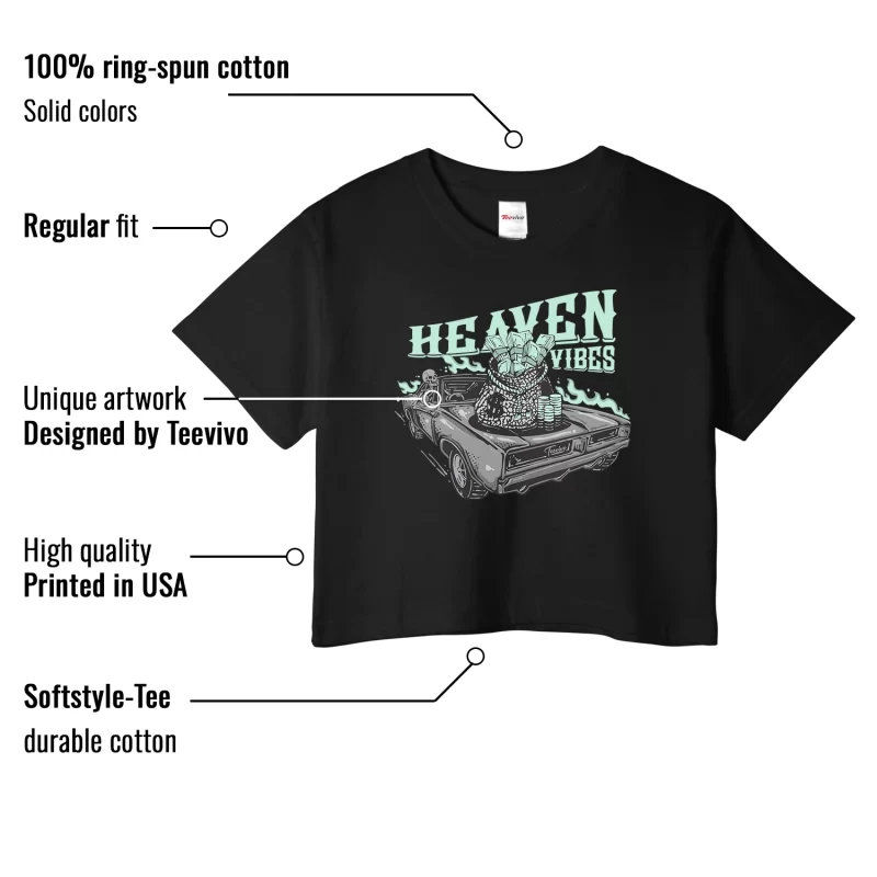 TeeVivo Crop Top Match Air Jordan 3 Retro Green Glow Heaven vibes – Air Jordan 3 Crop Top, AJ3 Crop Top