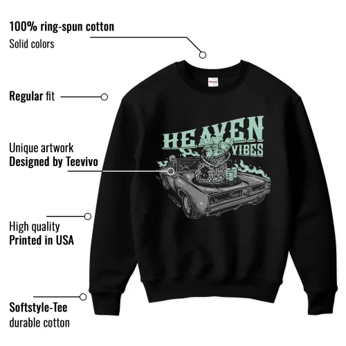 TeeVivo Sweatshirt Match Air Jordan 3 Retro Green Glow Heaven vibes – Air Jordan 3 Sweatshirt, AJ3 Sweatshirt