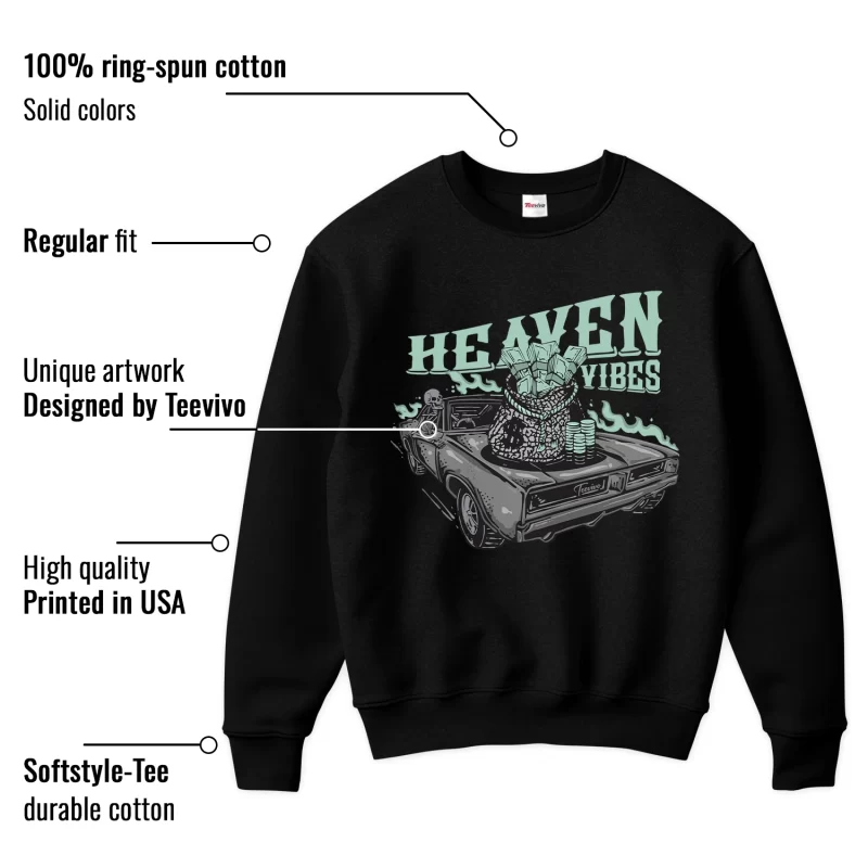 TeeVivo Sweatshirt Match Air Jordan 3 Retro Green Glow Heaven vibes – Air Jordan 3 Sweatshirt, AJ3 Sweatshirt