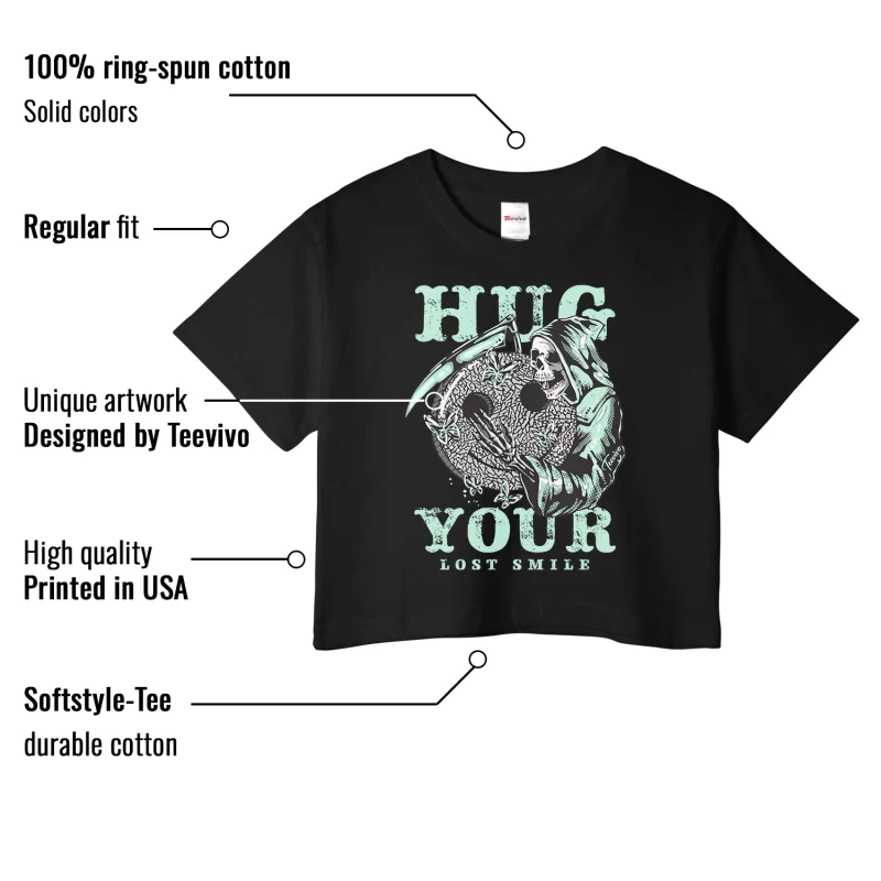TeeVivo Crop Top Match Air Jordan 3 Retro Green Glow Hug your lost smile – Air Jordan 3 Crop Top, AJ3 Crop Top