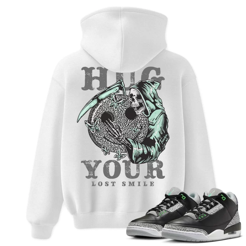 TeeVivo Hoodie Match Air Jordan 3 Retro Green Glow Hug your lost smile – Air Jordan 3 Hoodie, AJ3 Hoodie