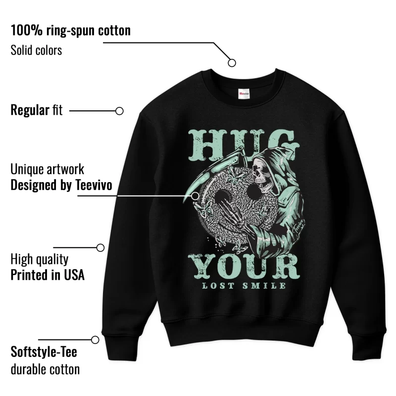TeeVivo Sweatshirt Match Air Jordan 3 Retro Green Glow Hug your lost smile – Air Jordan 3 Sweatshirt, AJ3 Sweatshirt