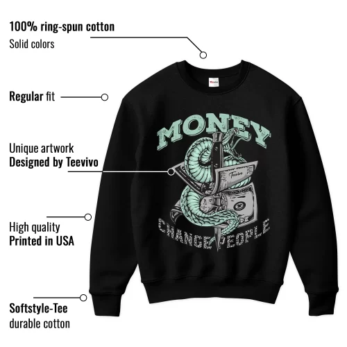 TeeVivo Sweatshirt Match Air Jordan 3 Retro Green Glow Money change people – Air Jordan 3 Sweatshirt, AJ3 Sweatshirt