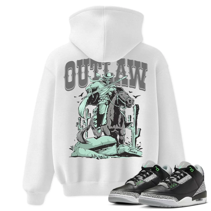 TeeVivo Hoodie Match Air Jordan 3 Retro Green Glow Outlaw – Air Jordan 3 Hoodie, AJ3 Hoodie