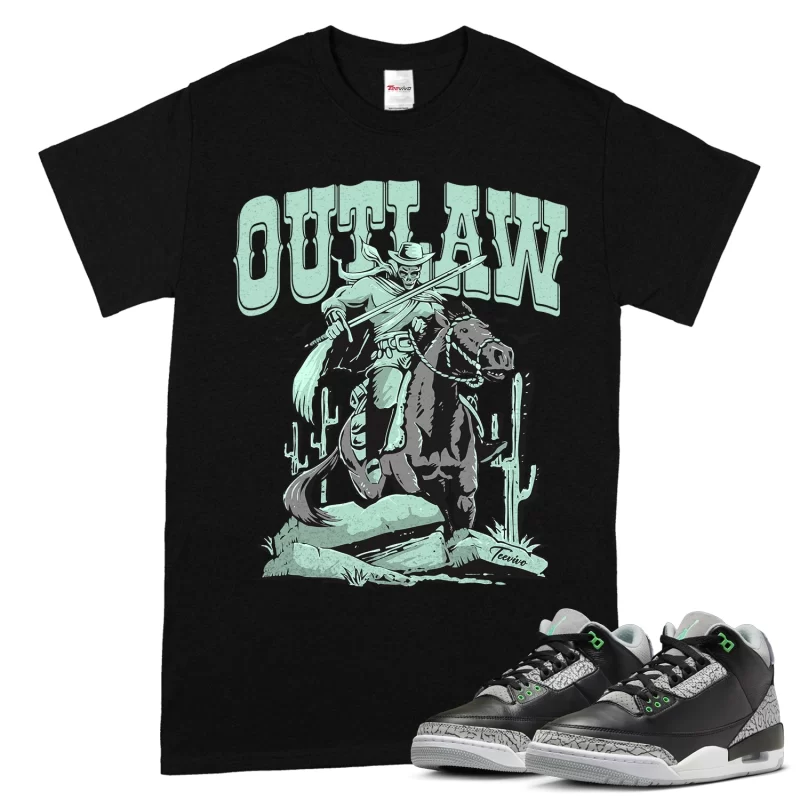 TeeVivo T-Shirt Match Air Jordan 3 Retro Green Glow Outlaw – Air Jordan 3 Shirt, AJ3 Shirt