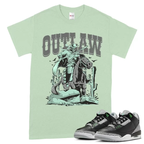 TeeVivo T-Shirt Match Air Jordan 3 Retro Green Glow Outlaw – Air Jordan 3 Shirt, AJ3 Shirt