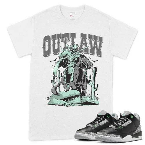 TeeVivo T-Shirt Match Air Jordan 3 Retro Green Glow Outlaw – Air Jordan 3 Shirt, AJ3 Shirt