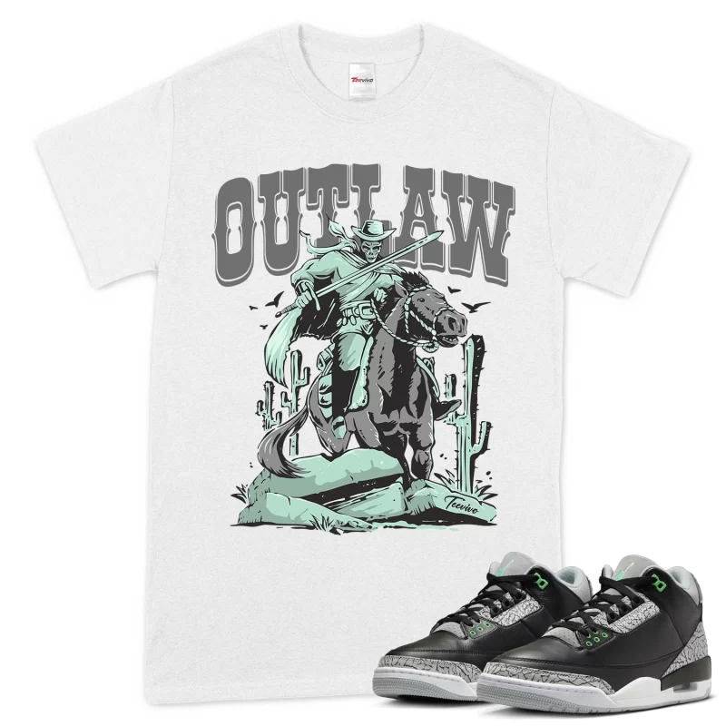TeeVivo T-Shirt Match Air Jordan 3 Retro Green Glow Outlaw – Air Jordan 3 Shirt, AJ3 Shirt