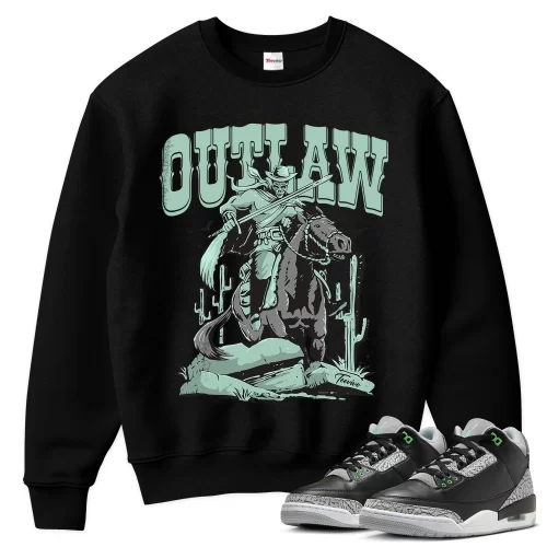 TeeVivo Sweatshirt Match Air Jordan 3 Retro Green Glow Outlaw – Air Jordan 3 Sweatshirt, AJ3 Sweatshirt