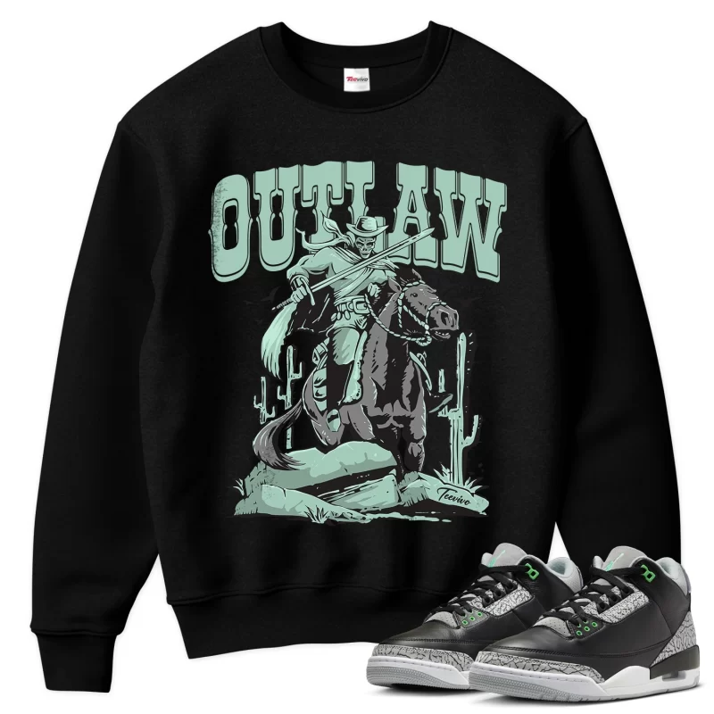 TeeVivo Sweatshirt Match Air Jordan 3 Retro Green Glow Outlaw – Air Jordan 3 Sweatshirt, AJ3 Sweatshirt