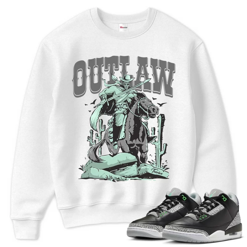 TeeVivo Sweatshirt Match Air Jordan 3 Retro Green Glow Outlaw – Air Jordan 3 Sweatshirt, AJ3 Sweatshirt