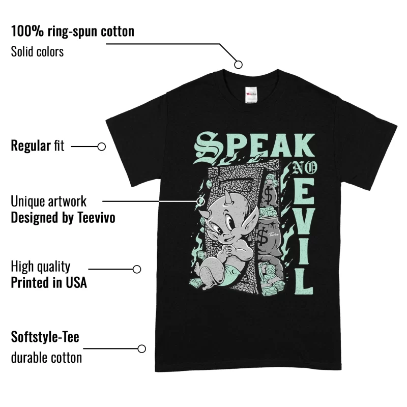 TeeVivo T-Shirt Match Air Jordan 3 Retro Green Glow Speak no evil – Air Jordan 3 Shirt, AJ3 Shirt