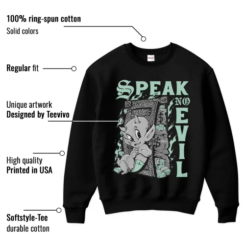 TeeVivo Sweatshirt Match Air Jordan 3 Retro Green Glow Speak no evil – Air Jordan 3 Sweatshirt, AJ3 Sweatshirt