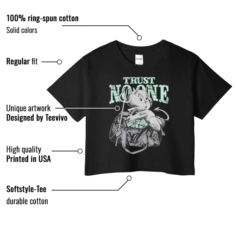 TeeVivo Crop Top Match Air Jordan 3 Retro Green Glow Trust no one – Air Jordan 3 Crop Top, AJ3 Crop Top