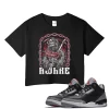 TeeVivo Crop Top Match Air Jordan 3 Retro OG Black Cement Awake – Air Jordan 3 Crop Top, AJ3 Crop Top