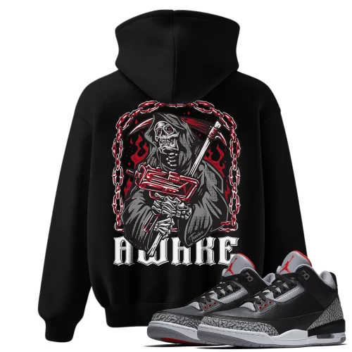 TeeVivo Hoodie Match Air Jordan 3 Retro OG Black Cement Awake – Air Jordan 3 Hoodie, AJ3 Hoodie